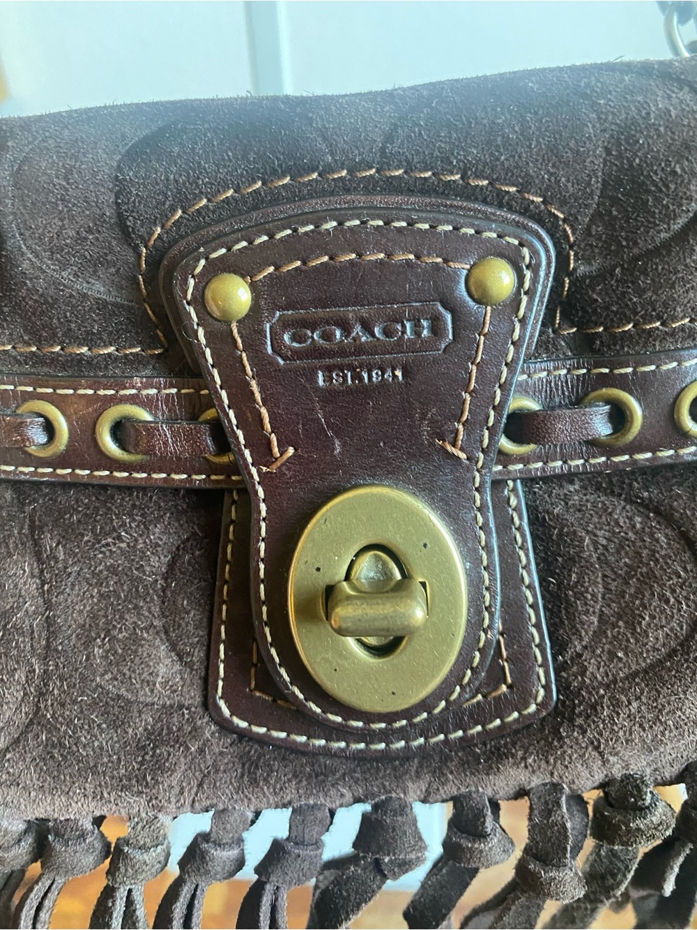 Coach Legacy Small Bag Brown Suede Boho - Picture 16 of 16